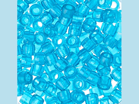 6mm Mini Plastic Transparent Turquoise Color Pony Beads Bulk, 1000pcs