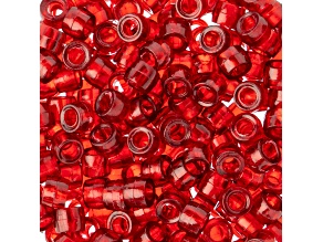 6mm Mini Plastic Transparent Ruby Color Pony Beads Bulk, 1000pcs