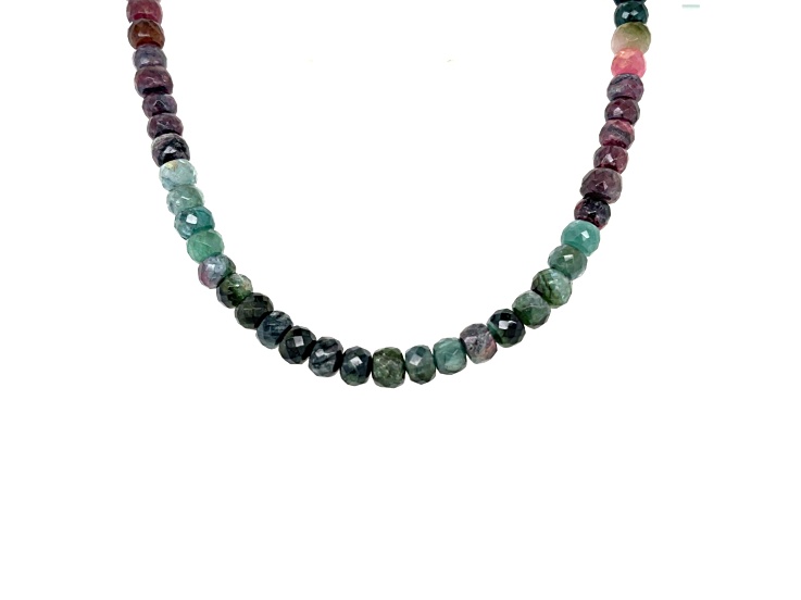 Multi Tourmaline Faceted 4.0 x 5.5 - 4.0 x 6.0mm Bead Strand, Approximately 18 Inches