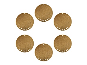 John Bead 8-Hole Gold Tone Alloy Round Circle Beadwork Pendants 6 Pieces