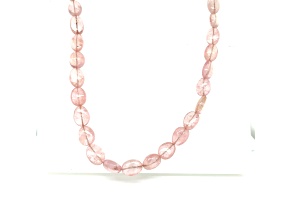 Morganite Tumbled 6.0 x 7.5 - 8.0 x 10.5mm Bead Strand, Approximately 18 Inches