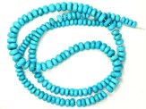 Natural Blue Turquoise 4mm - 6mm Hand Faceted Rondelles Bead Strand, 17" strand length