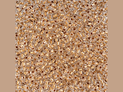 Czech Glass 6/0 Seed Beads Gold Lined Crystal 500 Grams