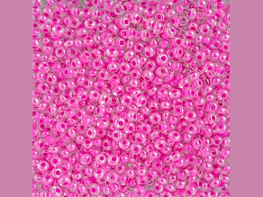 Czech Glass 6/0 Seed Beads Fuchsia Crystal Lined Crystal 500 Grams