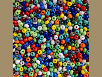 Picture of Czech Glass 6/0 Seed Beads Assorted Opaque Multicolored 500 Grams