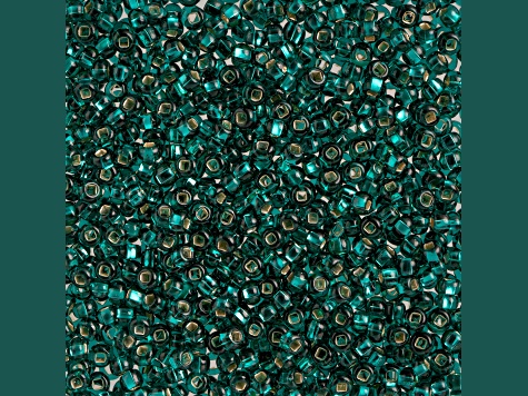 Czech Glass 6/0 Seed Beads Silver Lined Teal Green 500 Grams