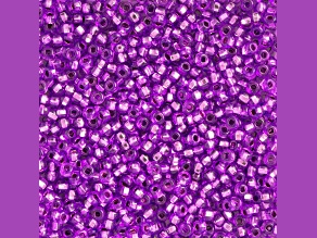 Czech Glass 6/0 Seed Beads Silver Lined Dyed Mauve Color 500 Grams