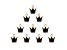 10-Piece Sweet & Petite Black Crown Small Gold Tone Enamel Charms