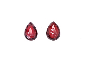 Red Garnet 7x5mm Faceted Pear Shaped Briolettes Matching Pair (2 pieces total)