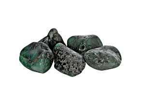 Bahia Brazilian Emerald in Matrix Focal Bead Free-Form Nugget Set of 5