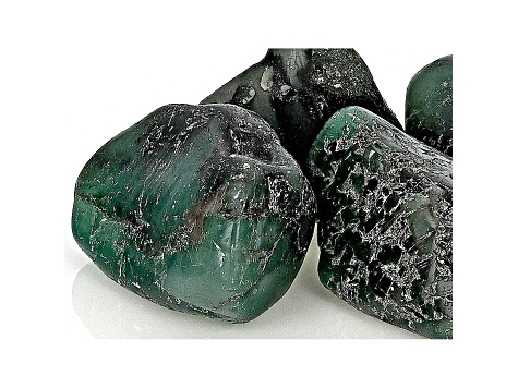 Bahia Brazilian Emerald in Matrix Focal Bead Free-Form Nugget Set of 5
