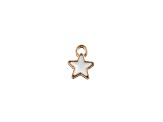 10-Piece Sweet & Petite White Tiny Star Small Gold Tone Enamel Charms