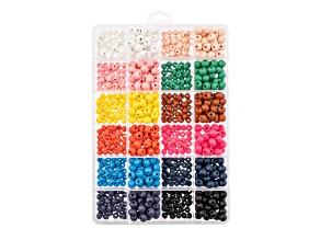 John Bead 6mm & 8mm Assorted Multicolors Wood Beads 840 Pieces
