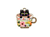 John Bead 23x22mm Teacup Kitten Enamel Sweet & Petite Home & Garden Charms 4 Pieces