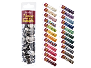 John Bead Mixed Sizes Silver Colors Resin Nutton but Buttons 130 Grams