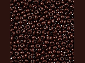 Czech Glass 8/0 Seed Beads Opaque Dark Brown 24 Gram Vial