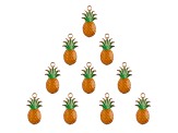 10-Piece Sweet & Petite Yellow Pineapple Small Gold Tone Enamel Charms