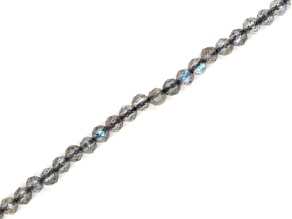 Blue Labradorite 2mm Faceted Rounds Bead Strand