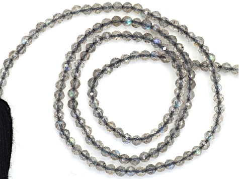Blue Labradorite 2mm Faceted Rounds Bead Strand, 13" strand length