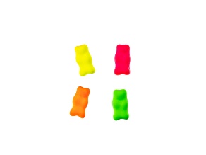 John Bead 19x10mm Assorted Neon Colors Czech Glass Gummy Bear Bead Strand 4 Pieces
