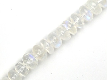 Picture of AA Blue Rainbow Moonstone 4mm - 5.5mm Smooth Rondelles Bead Strand, 16" strand length