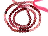 Ombre Pink and Red Spinel 3.5mm Faceted Rounds Bead Strand, 13" strand length