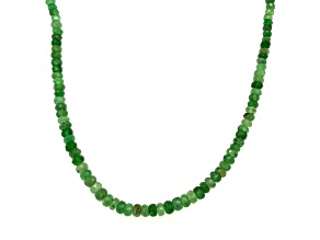 Tsavorite  3-4mm Faceted Bead Strand Approximately 16" in Length. Includes Silver Clasp.