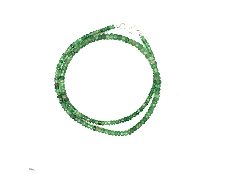 Tsavorite  3-4mm Faceted Bead Strand Approximately 16" in Length. Includes Silver Clasp.