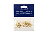 John Bead Gold Tone Alloy Flower Side View Beadwork Pendants 5 Pieces