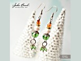 Crystal Lane DIY Green Orange Glass Pearl Metal Elf Stack 7" Designer Holiday Christmas Bead Strand