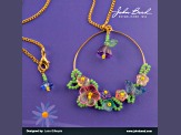 Crystal Lane DIY Smokey Purple Mix Pears Butterflies Tulip Rondelle 7" Glass Garden Bead Strands
