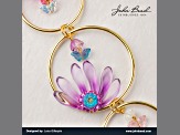 Crystal Lane DIY Smokey Purple Mix Pears Butterflies Tulip Rondelle 7" Glass Garden Bead Strands