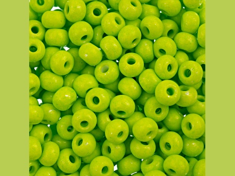 John Bead Czech Glass 6/0 Seed Beads Terra Intensive Light Green 22 Grams
