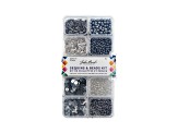 John Bead 10 Types Silver Tone Mix Sequins and Beads Kit