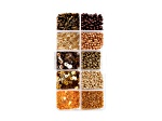 John Bead 10 Types Gold Tone Mix Sequins and Beads Kit