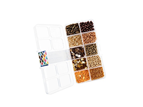 John Bead 10 Types Gold Tone Mix Sequins and Beads Kit