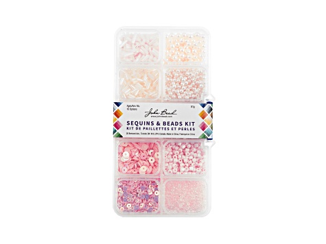 John Bead 10 Types Pink Mix Sequins and Beads Kit