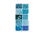 John Bead 10 Types Blue Mix Sequins and Beads Kit