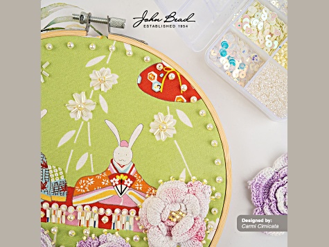 John Bead 10 Types Blue Mix Sequins and Beads Kit