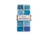 John Bead 10 Types Blue Mix Sequins and Beads Kit