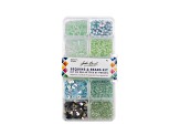 John Bead 10 Types Light Green Mix Sequins and Beads Kit
