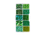 John Bead 10 Types Green Mix Sequins and Beads Kit