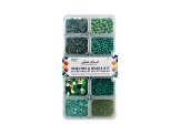 John Bead 10 Types Green Mix Sequins and Beads Kit