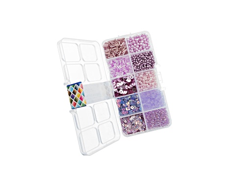 John Bead 10 Types Light Purple Mix Sequins and Beads Kit
