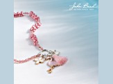 8-Piece Sweet & Petite Pink Flamingo Small Gold Tone Enamel Charms