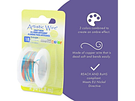 Artistic Wire 20 gauge Multicolor, Blue, Red, Gold, 4yd