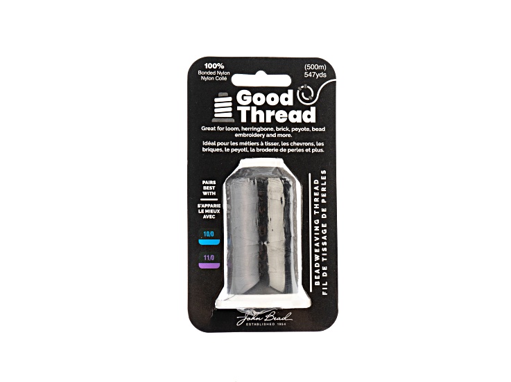 John Bead 500m Black Good Thread Bonded Nylon Beading Thread - 18775B | JTV