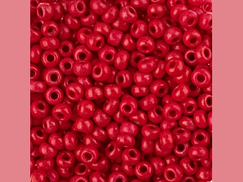 Picture of John Bead Czech Glass 8/0 Seed Beads Terra Intensive Red 22 Grams