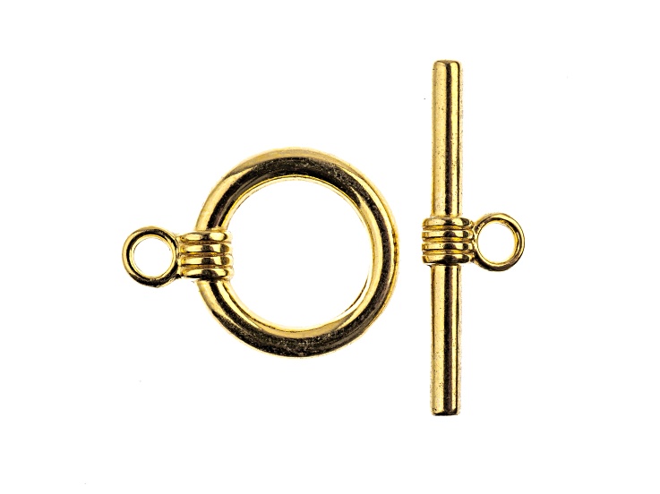 John Bead Must Have Findings 17mm Gold Tone Zinc Alloy Toggle Clasps 5 Pieces