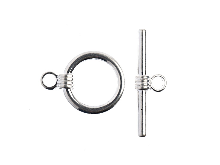 John Bead Must Have Findings 17mm Pewter Tone Zinc Alloy Toggle Clasps 5 Pieces